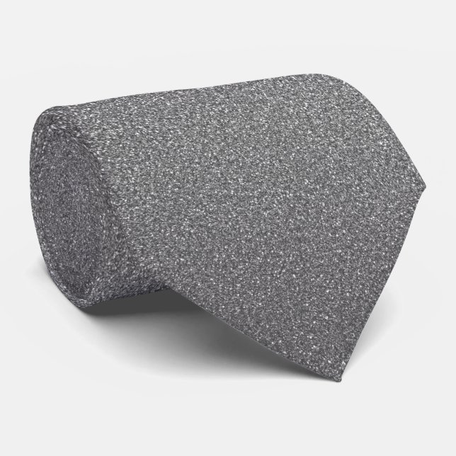 Cravate Gris Gris Noir Blanc Parties scintillant Cadeau Mo (Roulé)