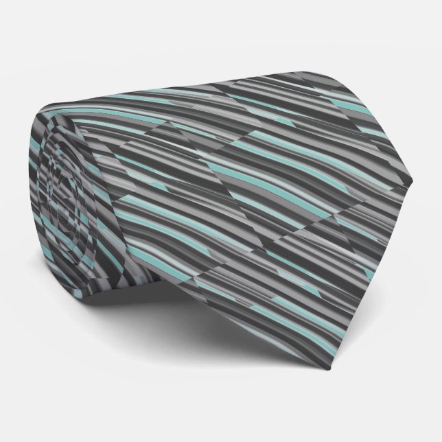 Cravate Gris turquoise et gris (Roulé)