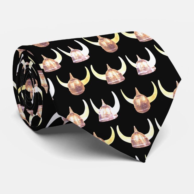 Cravate Guerriers Vikings Casque Mascotte Football Necktie (Roulé)