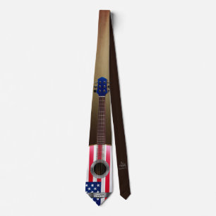 Cravate Guitar Necktie Version 5 Patriotic