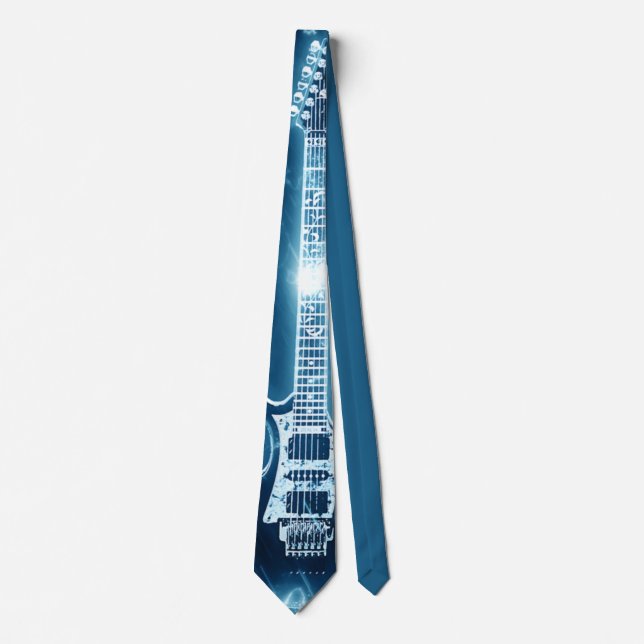 Cravate Guitare électrique Blue Rock et Rouleau (Devant)