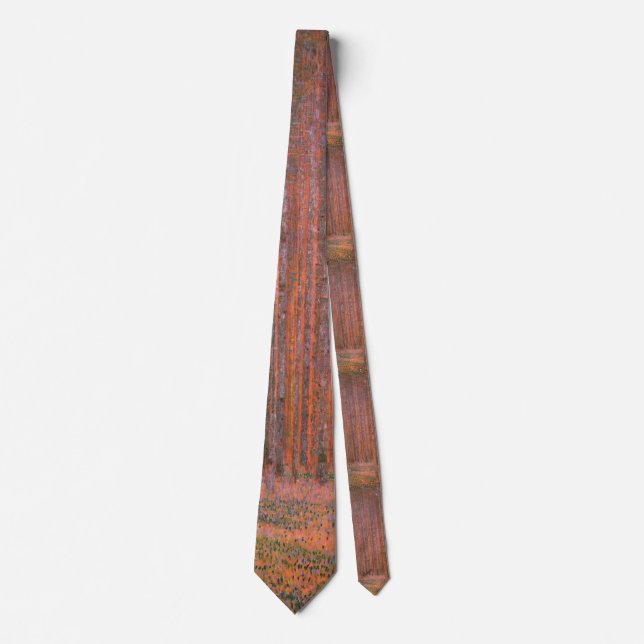 Cravate Gustav Klimt Fir Forêt Tannenwald Arbres rouges (Devant)