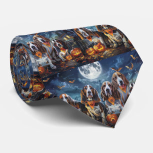 Cravate Halloween Basset Hound Éffrayant