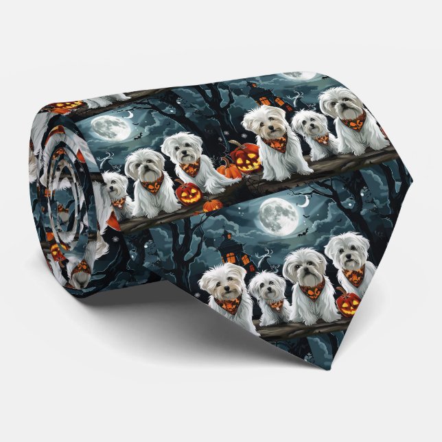 Cravate Halloween maltais Éffrayant (Roulé)