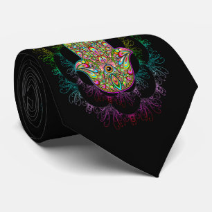 Cravate Hamsa Fatma Main Psychedelic Art