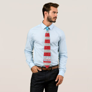 Cravate Hands off Peace Love Progress America Parties scin