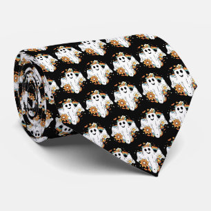 Cravate Happy Ghost Retro Hippie Vibe Motif