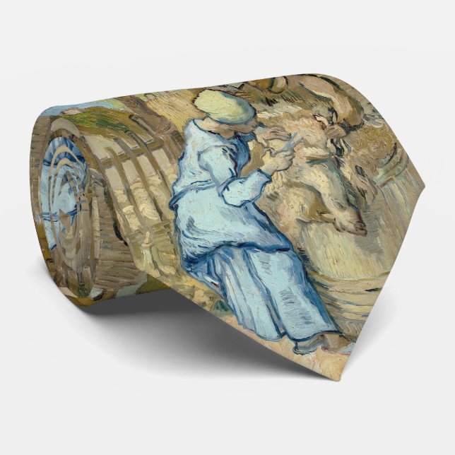 Cravate Haveuse de moutons de Van Gogh après millet (Roulé)