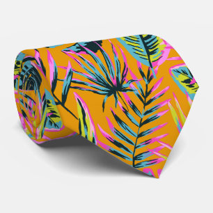 Cravate Hawaiian Tropical Feuilles Et Plante Imprimer Moti