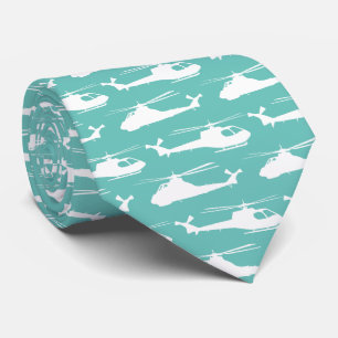 Cravate Hélicoptère Air Force Blue Aviation Theme