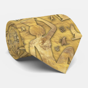 Cravate Héroglyphes d'Égypte antique Or