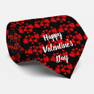 Cravate Heureuse Sainte-Valentin aux Coeurs rouges