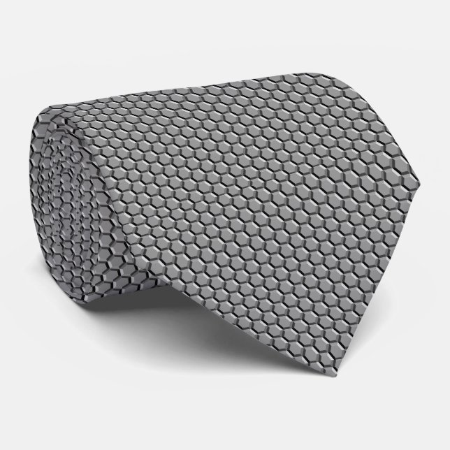 Cravate hexagonale de motif de gemme métallique (Roulé)