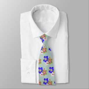 Cravate Hibiscus Fleurs Sage Green Grooms tie
