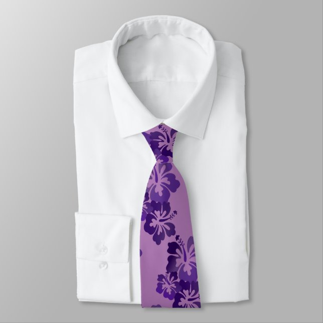 Cravate Hibiscus violet (Attaché)