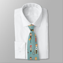 Cravate Hip Cartoon People Illustrations Motif (bleu)