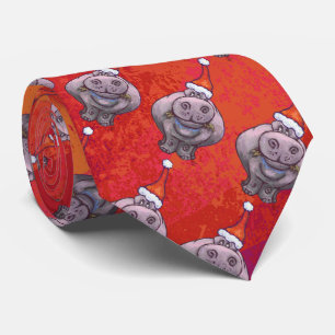 Cravate Hippopotame mignon dans le motif de casquette de