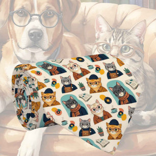 Cravate Hipster Faux Soie   Gentleman Chats de Style