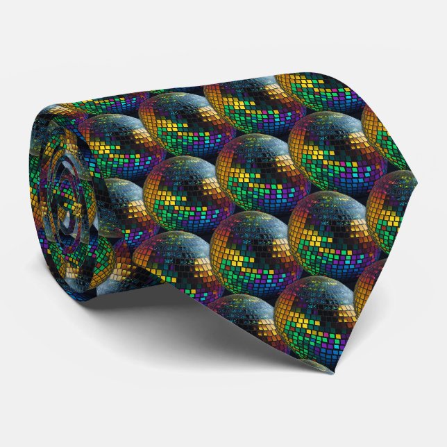 Cravate holographique rétro Disco Inferno (Roulé)