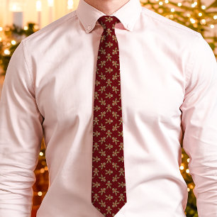 Cravate Homme en pain d'épices rouge à pois de Noël