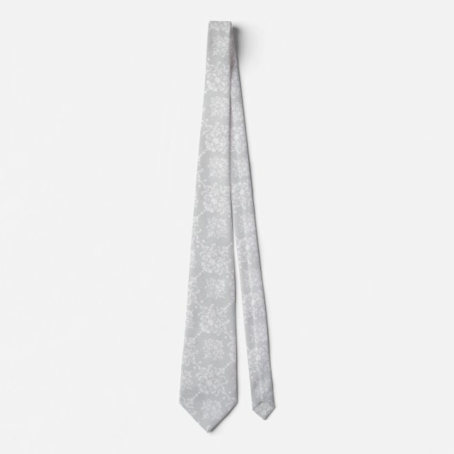 Cravate homme gris argent élégant (Devant)