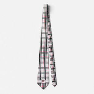 Cravate homme noir blanc et rouge