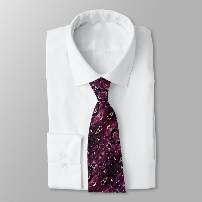 Cravate Homme Orchidées violettes foncées (Attaché)