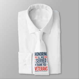 Cravate Honorer tous ceux qui ont servi Merci Veterans Day
