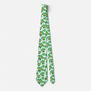 Cravate Honu Green Sea Turtles Hibiscus Flowers