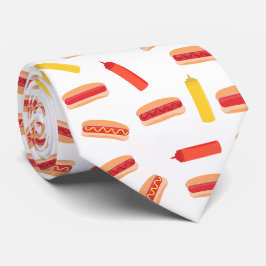 Cravate Hot Dog Fast Food Motif barbecue