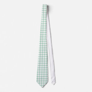 Cravate Houndstooth Seafoam et blanc