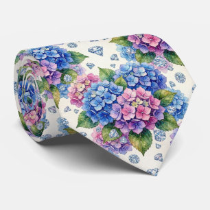 Cravate Hydrangeas & Diamonds   Collier de mariage et d'év