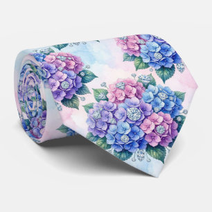 Cravate Hydrangeas & Diamonds   Collier de mariage et d'év