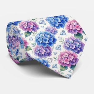 Cravate Hydrangeas & Diamonds   Collier de mariage et d'év
