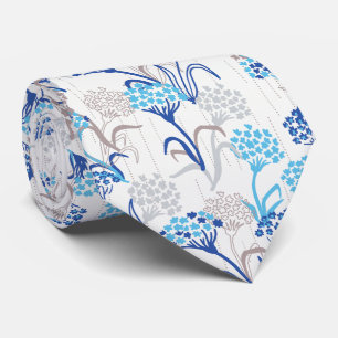 Cravate Hydrangée légère et aérée Motif floral