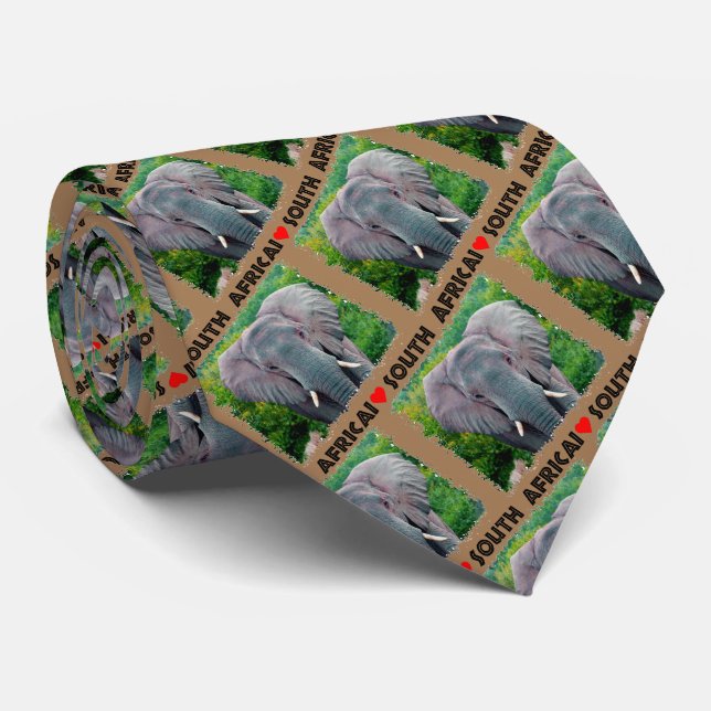 Cravate I Heart Afrique du Sud jeune éléphant taureau (Roulé)