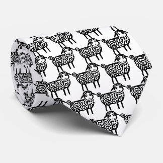 Cravate Icône de tatouage de mouton à motif silhouette noi