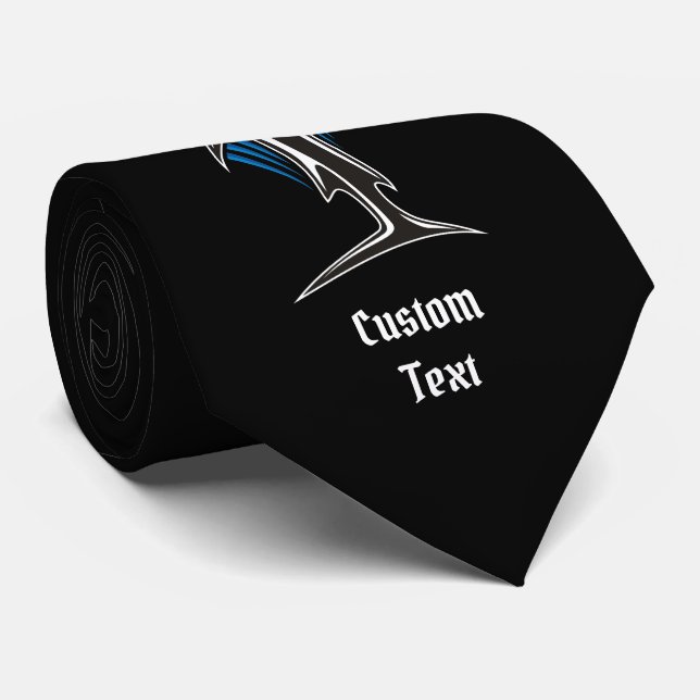 Cravate Icône tribale de requin 1 (Roulé)