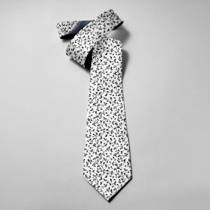 Cravate Illustration d'art floral abstrait noir et orange
