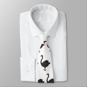 Cravate Illustration de cygne noir