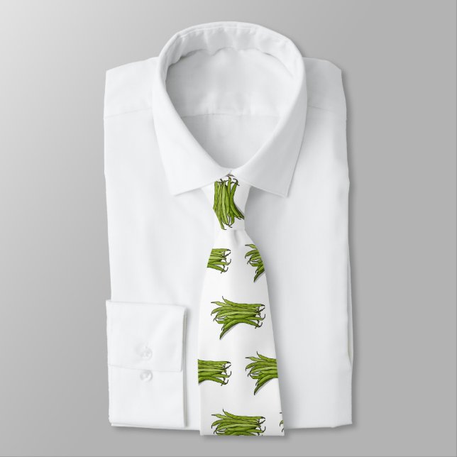 Cravate Illustration de haricots verts (Attaché)