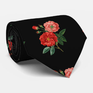 Cravate Illustration de la Rose rouge Vintage Thunder_Cove