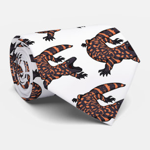 Cravate Illustration de lézard géant affamé