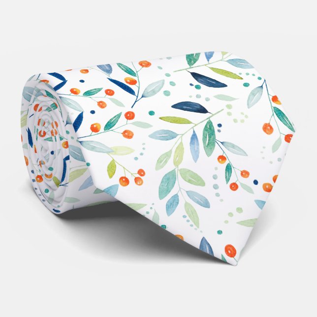 Cravate Illustration de Motif botanique de luxe moderne (Roulé)