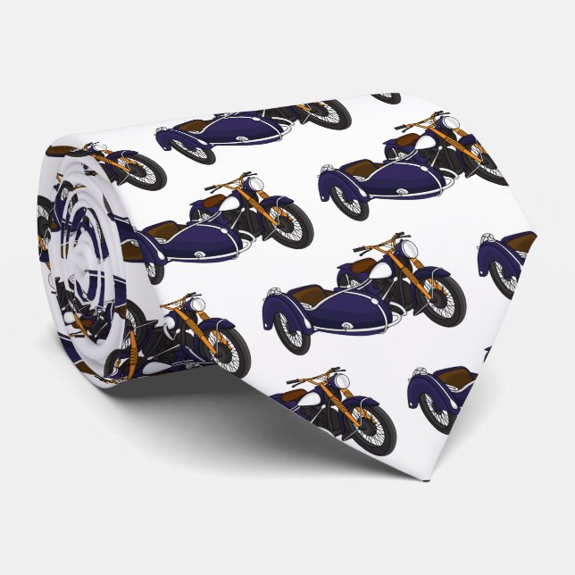 Cravate Illustration de moto pourpre Sidecar (Roulé)