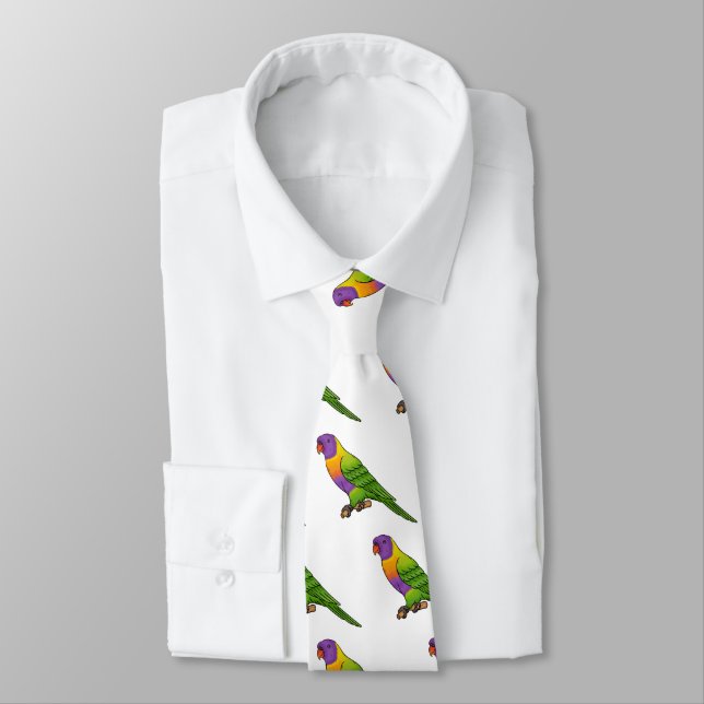 Cravate Illustration d'oiseau de lorikeet arc-en-ciel (Attaché)