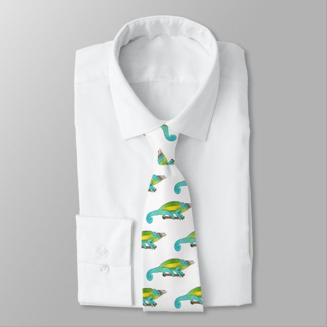 Cravate Illustration du caméléon de Jackson (Attaché)