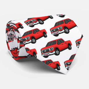 Cravate Illustration d'une camionnette rouge mou