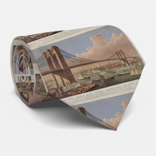 Cravate Illustration vintage du pont de Brooklyn (1877)