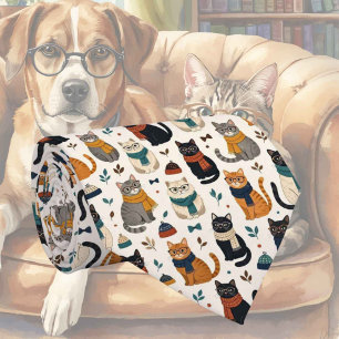 Cravate Illustrations de chat hipster avec lunettes